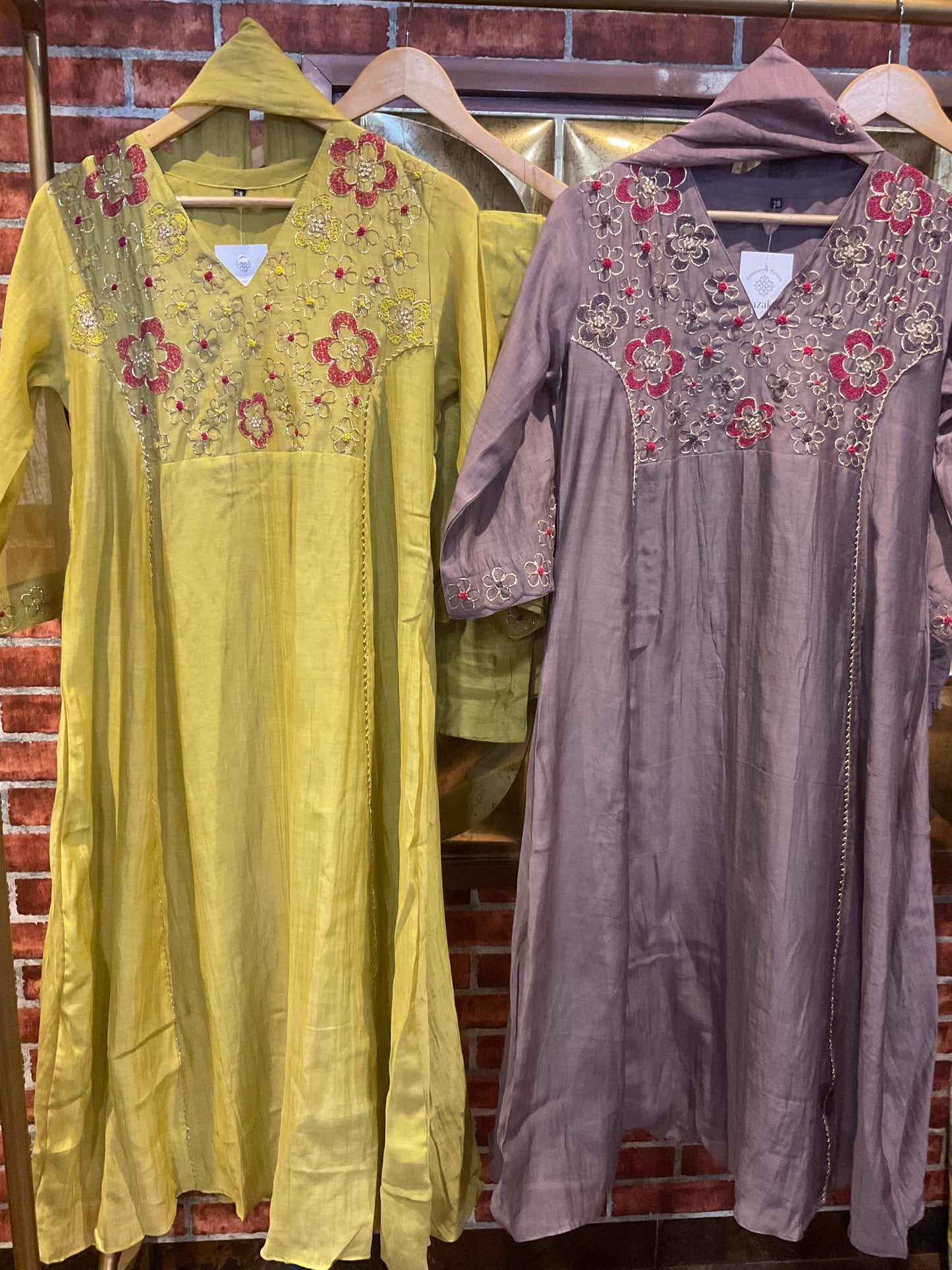 Mul Chanderi with handwork