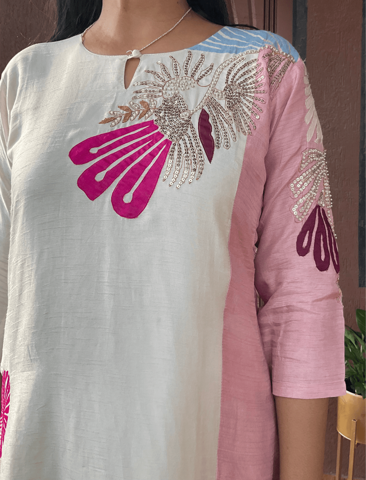 Applique Kurta Pant Set - nazakatjaipurnazakat_jaipur