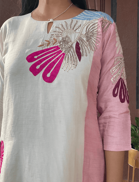 Applique Kurta Pant Set - nazakatjaipurnazakat_jaipur
