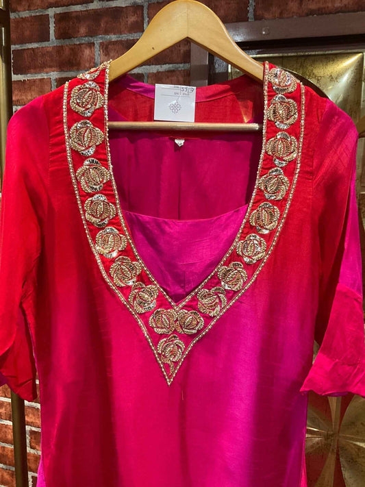 Asymmetrical Ombre Kurta Set(38-50)