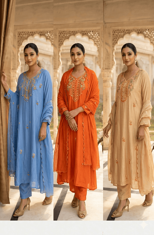 Mul Chanderi Embroidered Suit Set - nazakatjaipurnazakat_jaipur