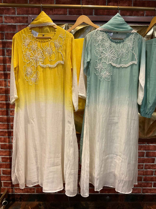 Mul Chanderi Ombre Suit