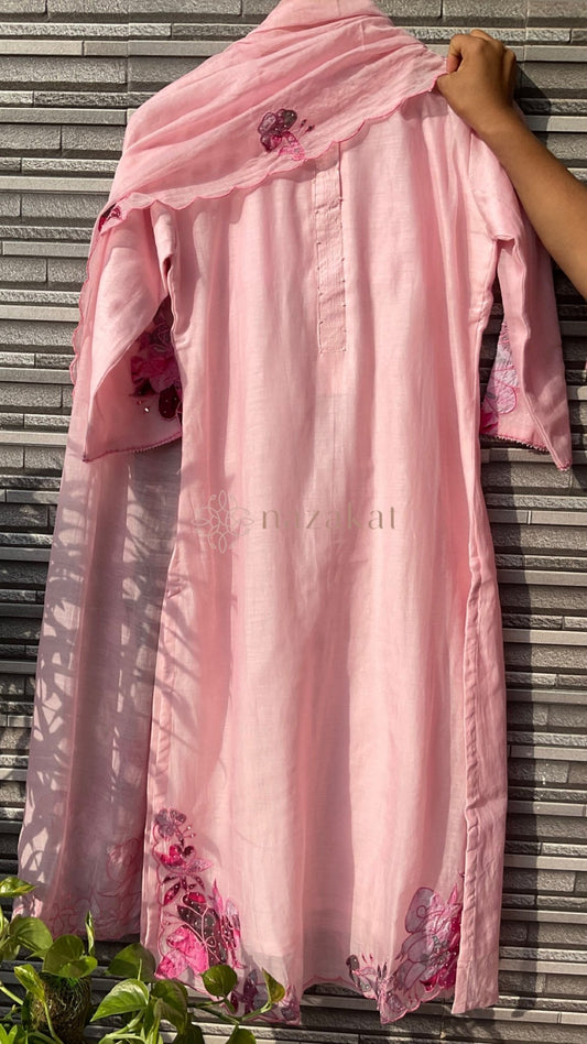 Mul Chanderi - Rose Suit - nazakatjaipurnazakat_jaipur
