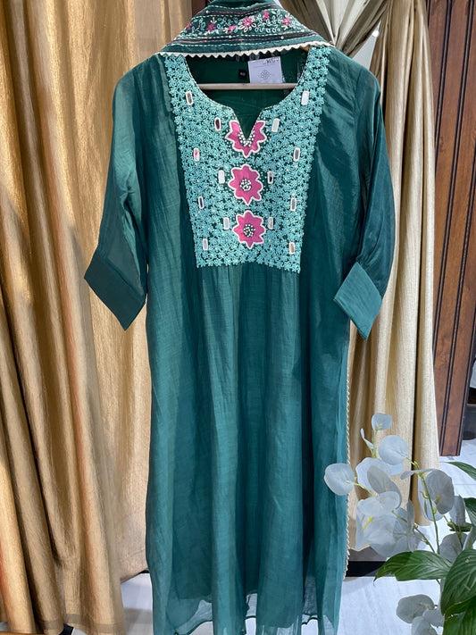 Mul Chanderi Suit with embroidery - nazakatjaipurnazakat_jaipur