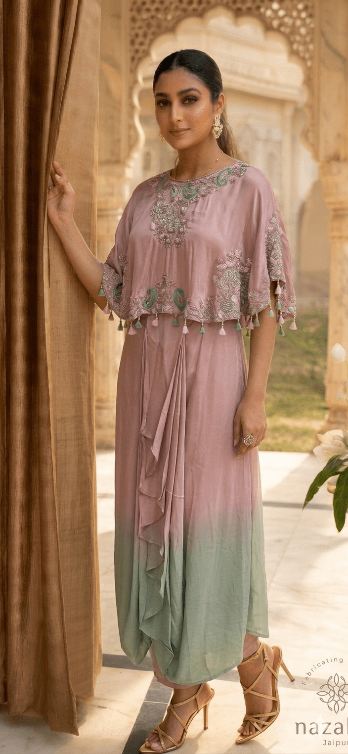 Pastel Ombre Cape & Cowl - nazakatjaipurnazakat_jaipur