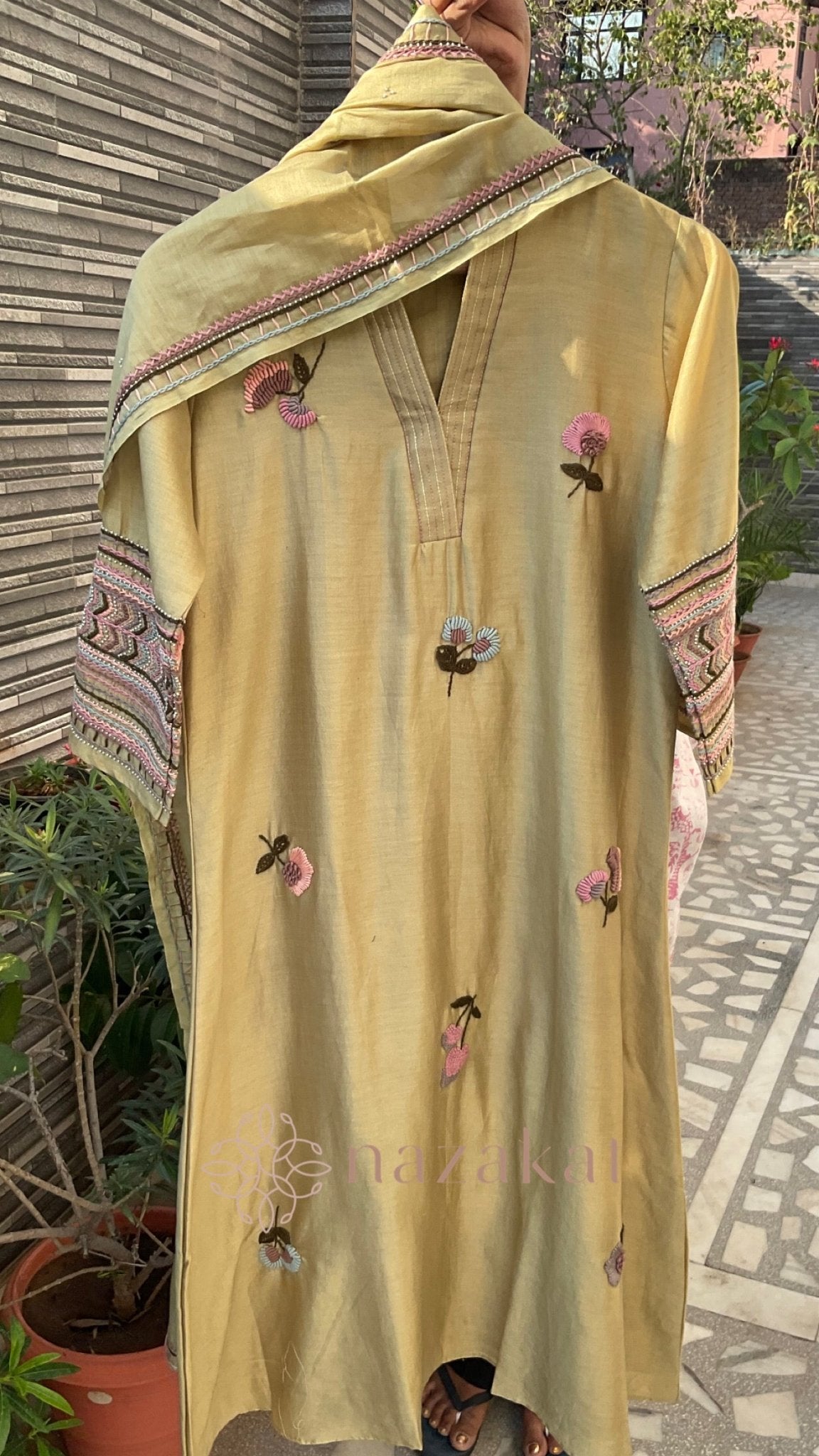 Pastel Phoolkari Set (25 days dispatch time ) - nazakatjaipurnazakat_jaipur