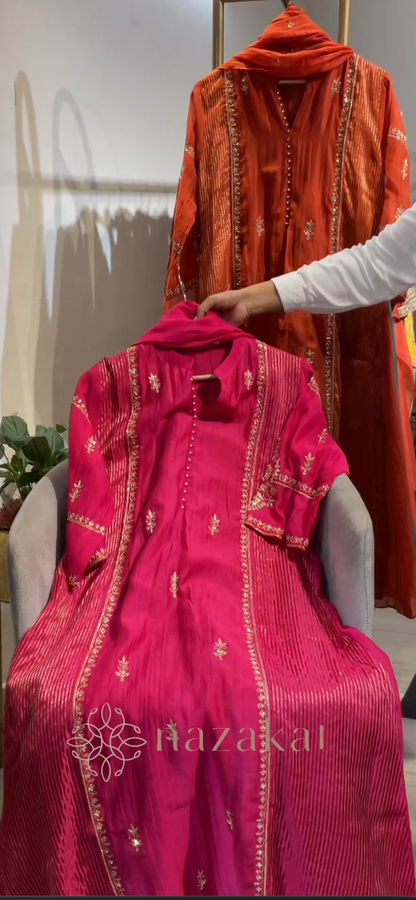 Meher Mul Chanderi Zardozi Suit Set