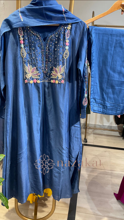 SAAZ Chanderi Suit Set ( Dispatch time - 20 days )