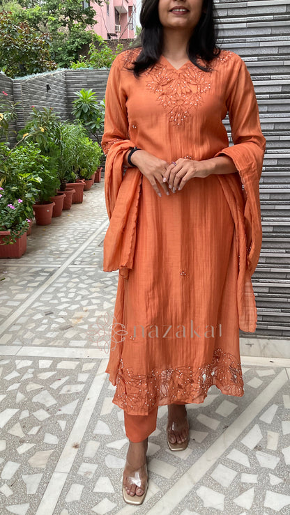 Ada Suit Set - Mul Chanderi Suit Set