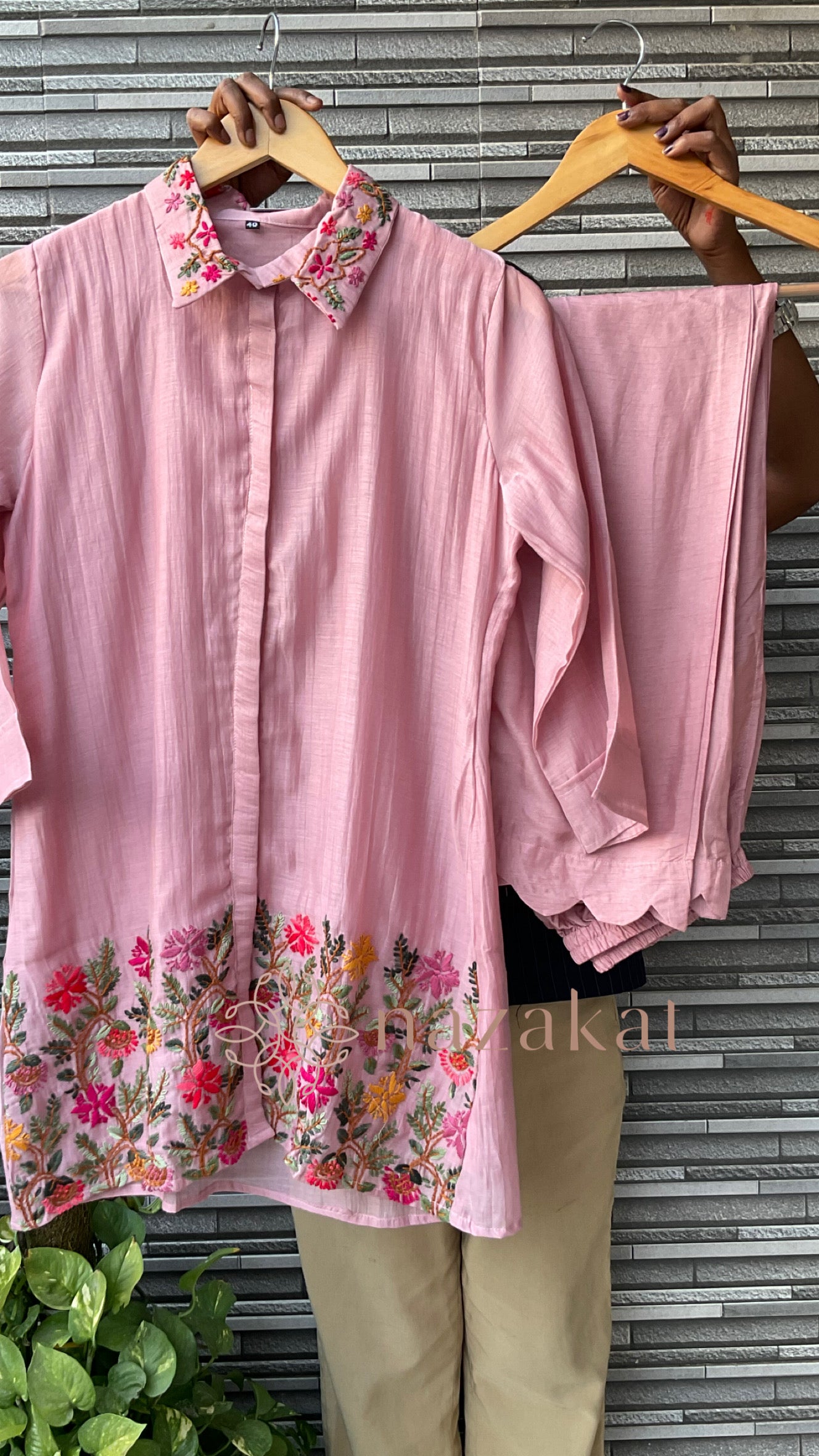 Embroidery Mul Chanderi Co-ord Set