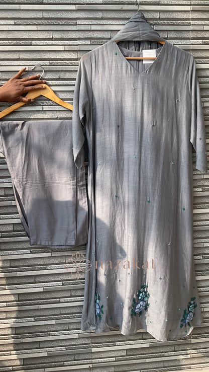 Rozana Suit Set - Mul Chanderi Set