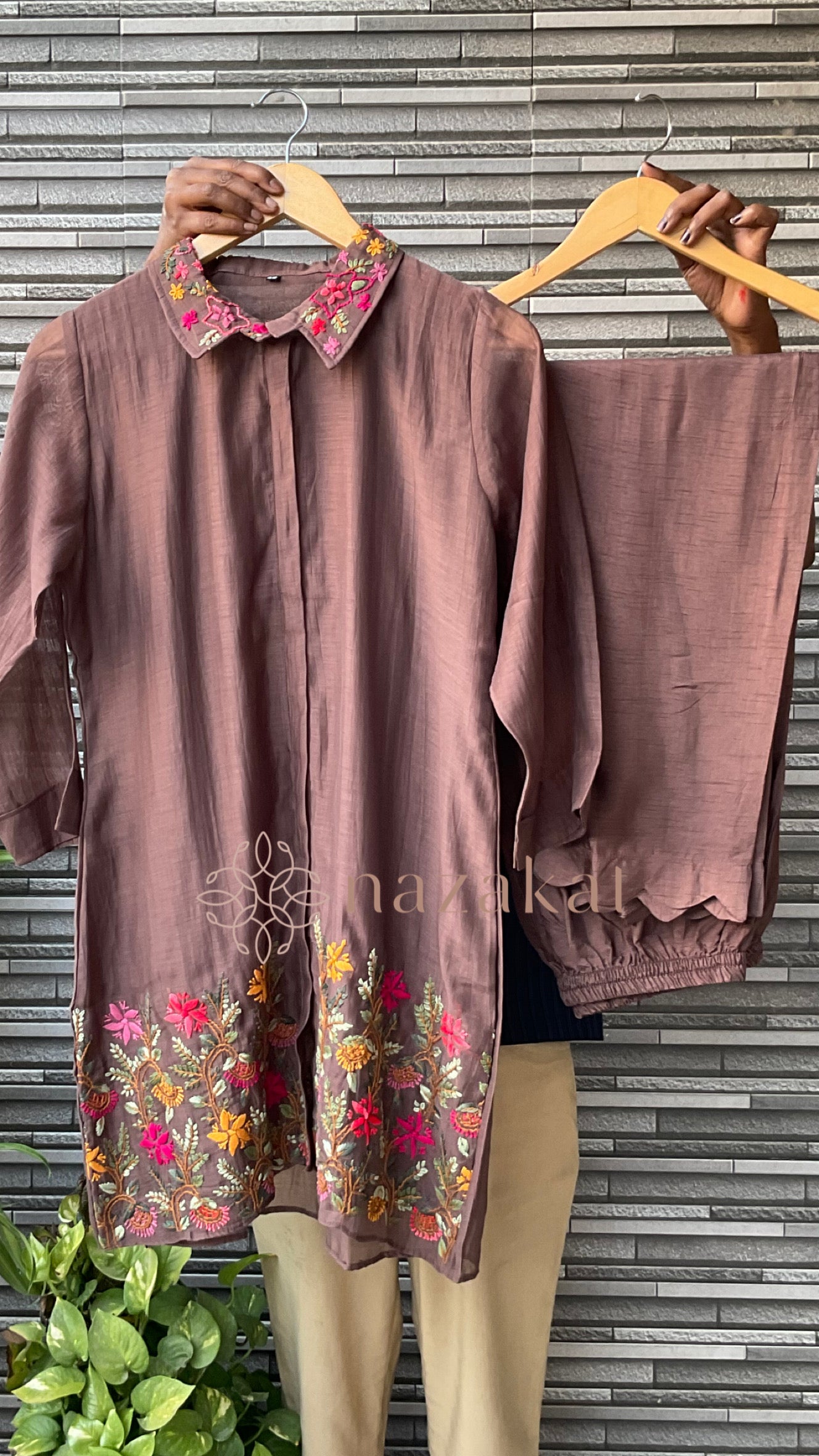 Embroidery Mul Chanderi Co-ord Set