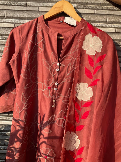 Applique Chanderi Suit Set - nazakatjaipurnazakat_jaipur