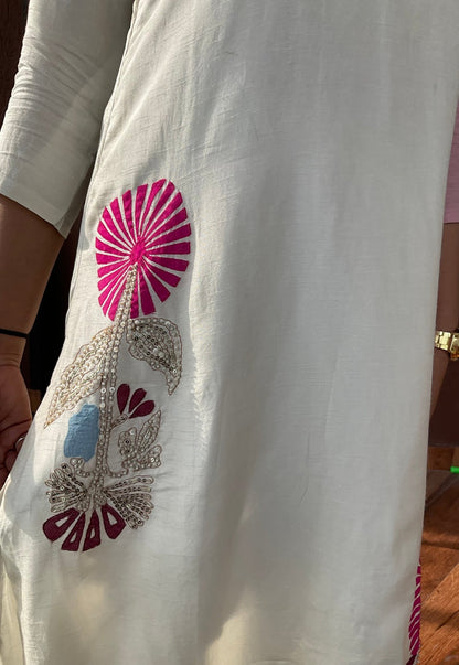 Applique Kurta Pant Set - nazakatjaipurnazakat_jaipur