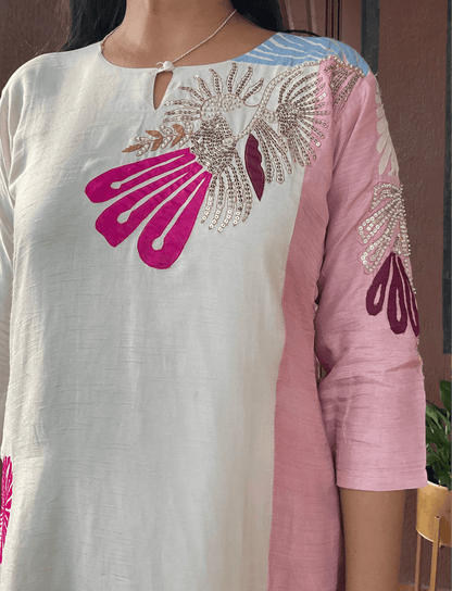 Applique Kurta Pant Set - nazakatjaipurnazakat_jaipur
