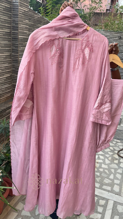 Bell Sleeves Mul Chanderi Suit Set - nazakatjaipurnazakat_jaipur