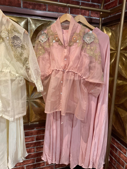 Classic Organza shrug with divider Skirt Set - nazakatjaipurnazakat_jaipur