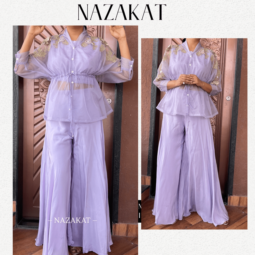 Classic Organza shrug with divider Skirt Set - nazakatjaipurnazakat_jaipur