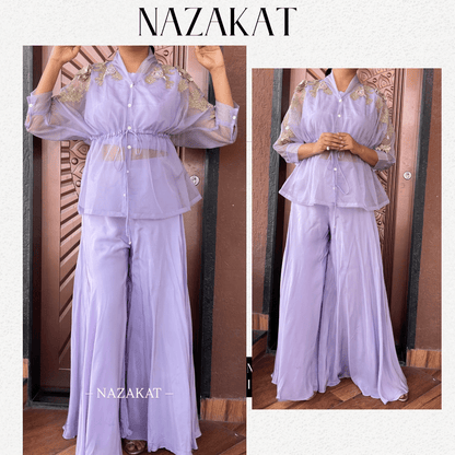 Classic Organza shrug with divider Skirt Set - nazakatjaipurnazakat_jaipur