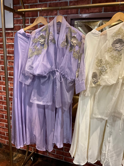 Classic Organza shrug with divider Skirt Set - nazakatjaipurnazakat_jaipur