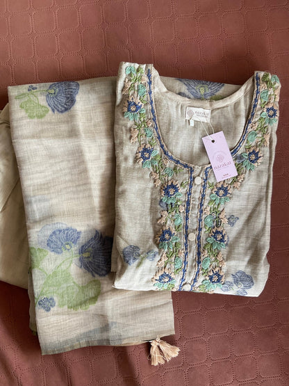 Embroidered Linen Set - nazakatjaipurnazakat_jaipur