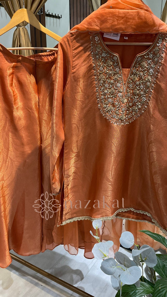 Kanchiwaram Tissue Palazzo Set - nazakatjaipurnazakat_jaipur