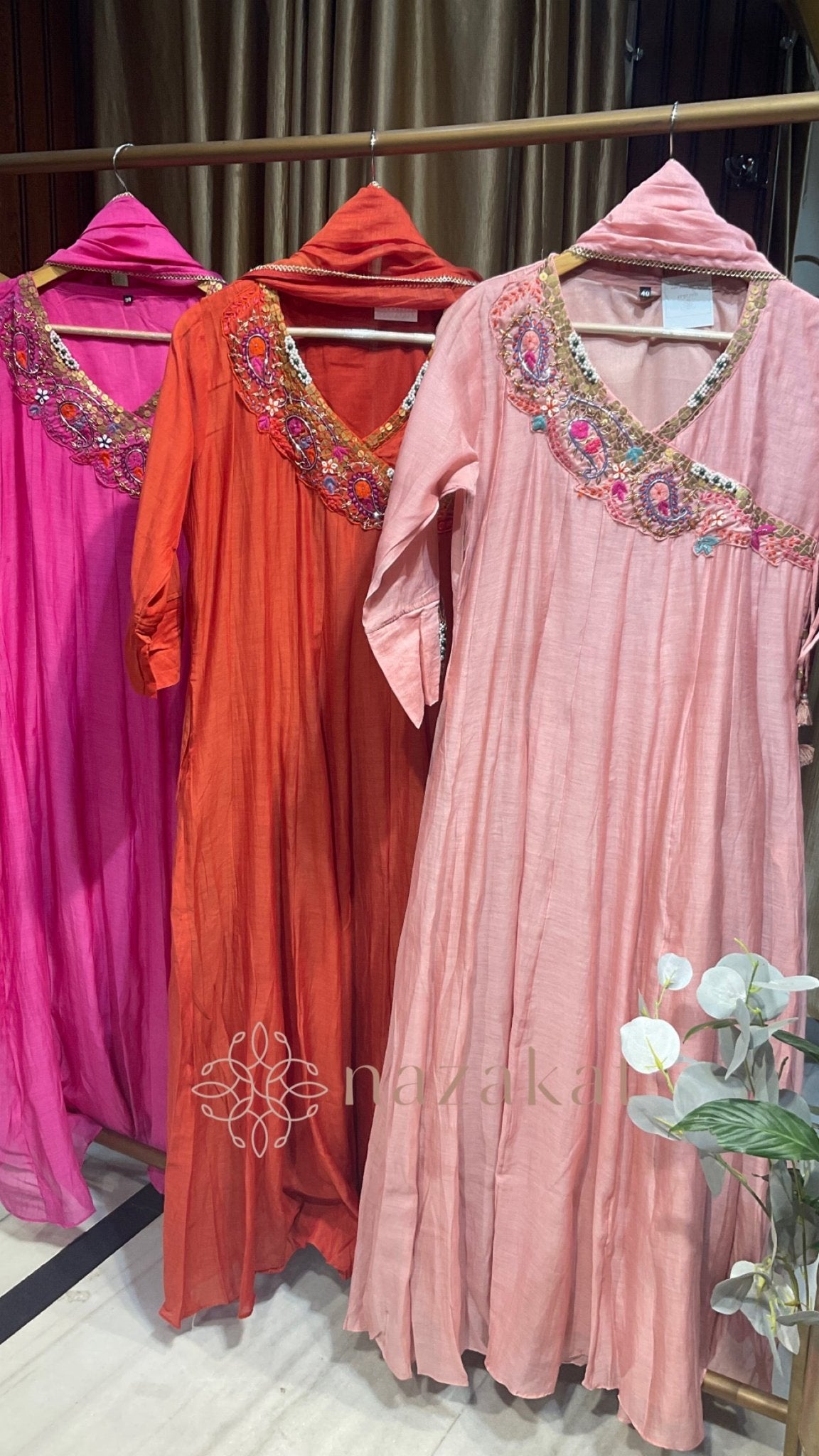 Mul Chanderi Angrakha Suit Set - nazakatjaipurnazakat_jaipur