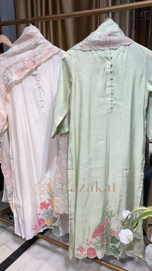 Mul Chanderi - Appliqué Suit - nazakatjaipurnazakat_jaipur