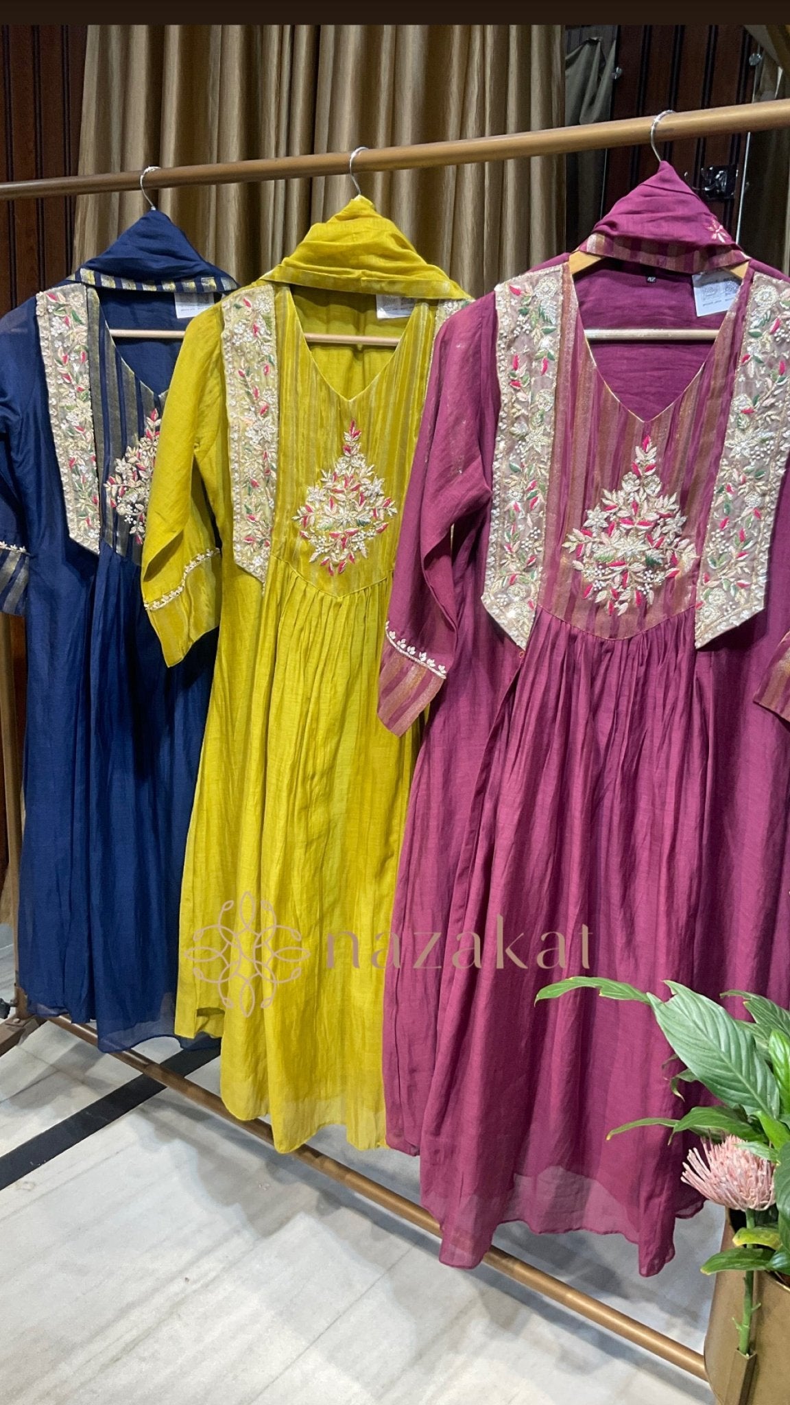 Mul Chanderi festive Kurta Pant Set(M - 3XL) - nazakatjaipurnazakat_jaipur