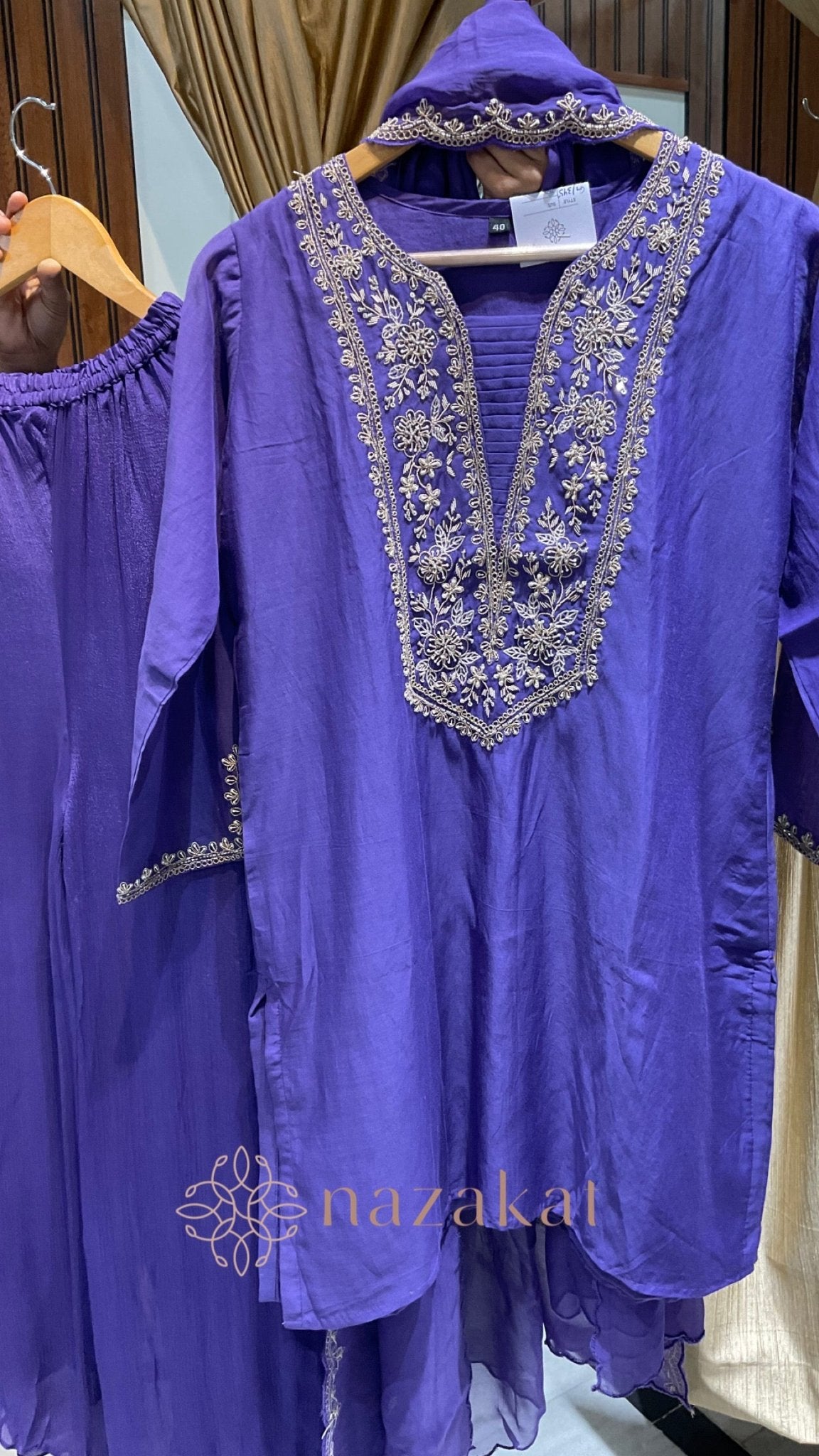 Mul Chanderi kurta with flary palazzo(plus size available) - nazakatjaipurnazakat_jaipur