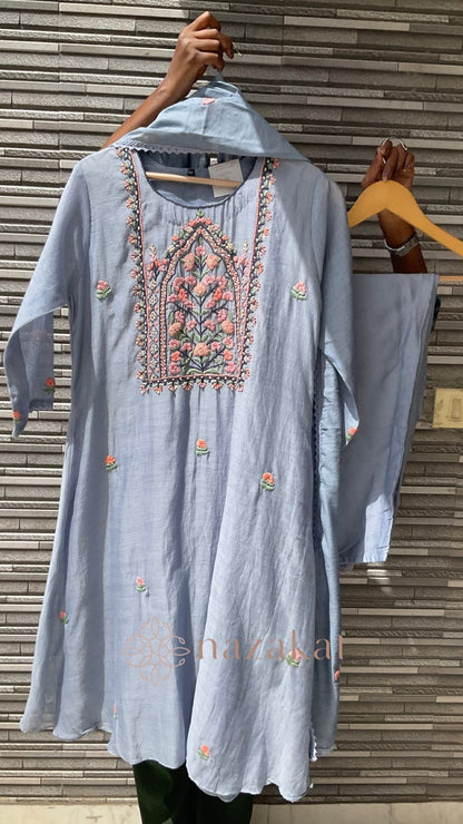 Mulchanderi - Pinjara Suit Set - nazakatjaipurnazakat_jaipur