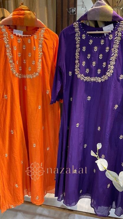 NAZ - 04 Mul Chanderi Zardozi work Suit Set - nazakatjaipurnazakat_jaipur