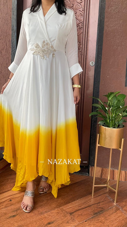 Ombre chiffon dress(18 - 25 days dispatch time) - nazakatjaipurnazakat_jaipur
