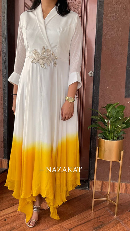 Ombre chiffon dress(18 - 25 days dispatch time) - nazakatjaipurnazakat_jaipur