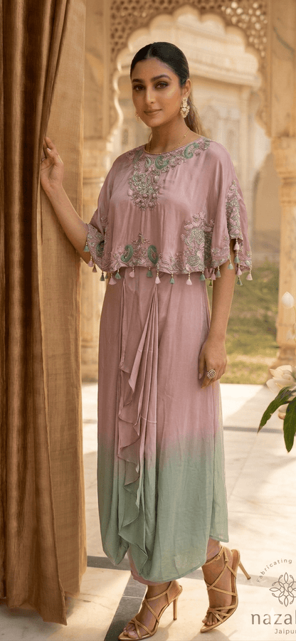 Pastel Ombre Cape & Cowl - nazakatjaipurnazakat_jaipur