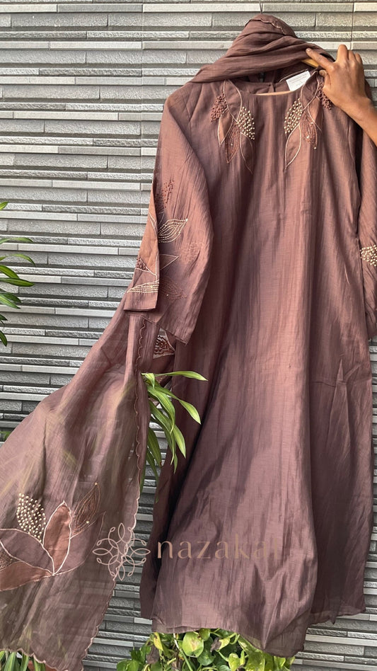 Plus size - Bell Sleeves Mul Chanderi Suit Set - nazakatjaipurnazakat_jaipur