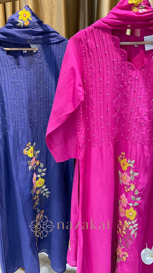 Plus size - Mul Chanderi Suit Set - nazakatjaipurnazakat_jaipur