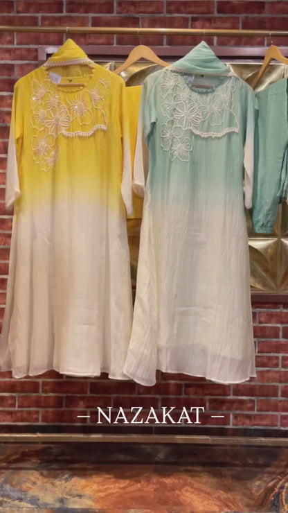 Mul Chanderi Ombre Suit