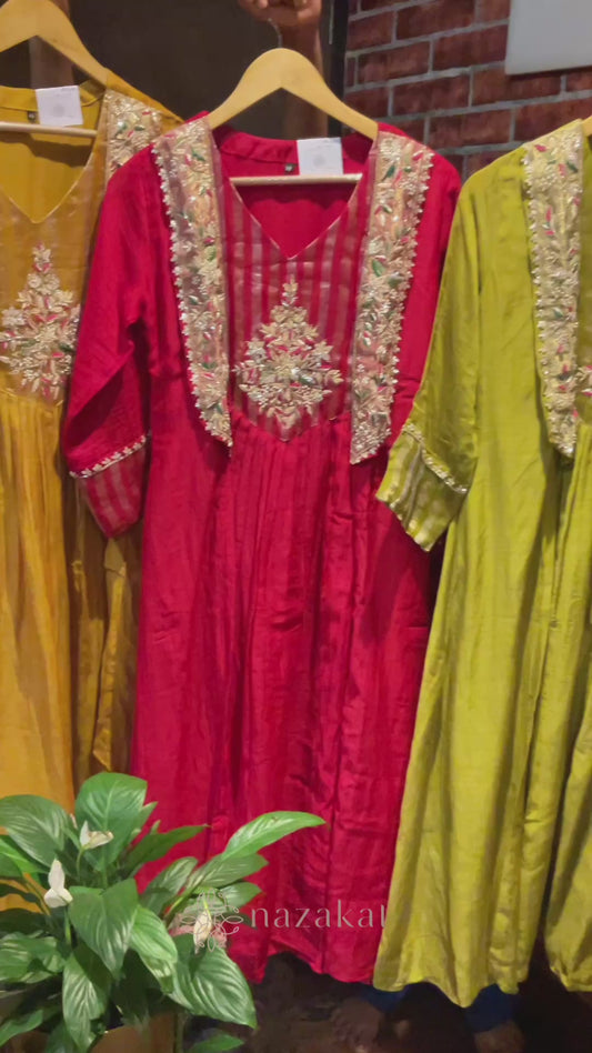 Mul Chanderi festive Kurta Pant Set(M-3XL)