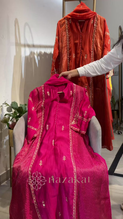 Meher Mul Chanderi Zardozi Suit Set