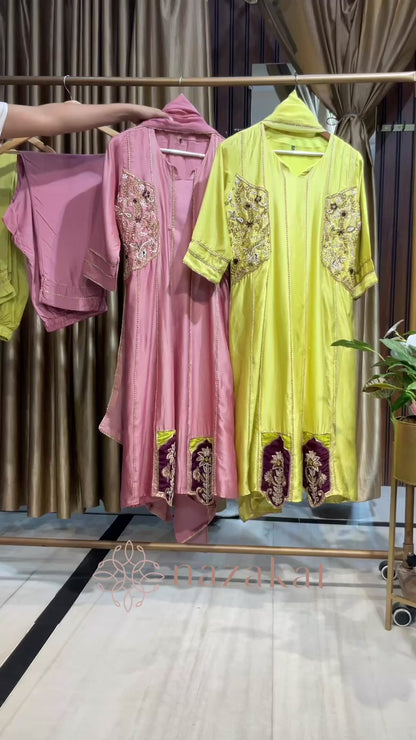 Sunheri - Pure Chanderi Suit Set
