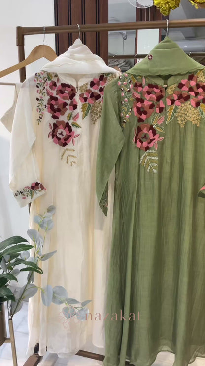 Collared Mul Chanderi Suit Set