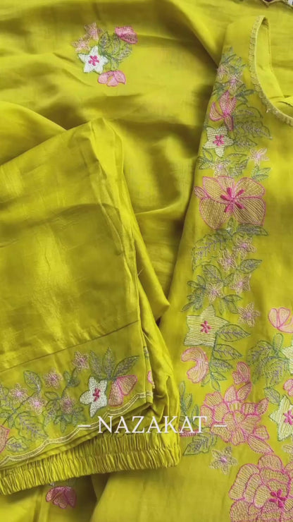 Embroidered Mul Chanderi Suits