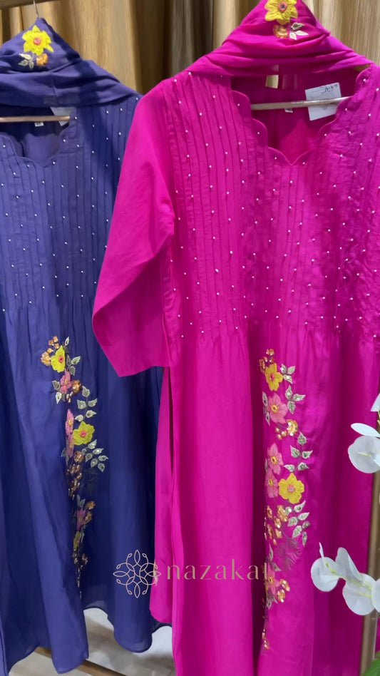 Plus size - Mul Chanderi Suit Set