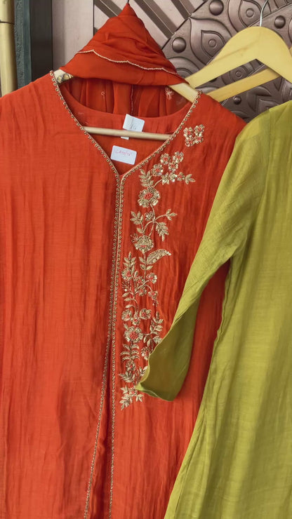Mul Chanderi Zardozi Suit Sets