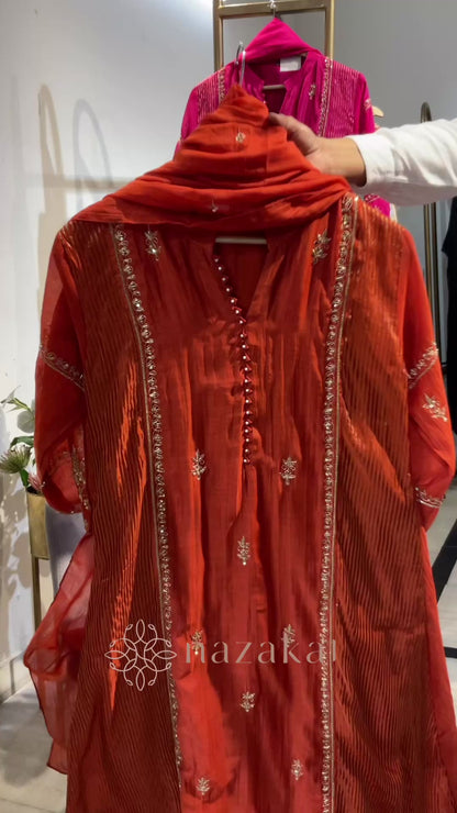 Meher Mul Chanderi Zardozi Suit Set