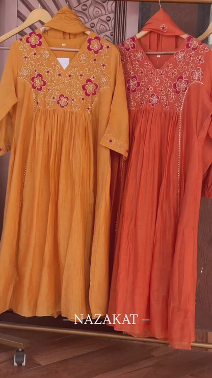 Mul Chanderi with handwork