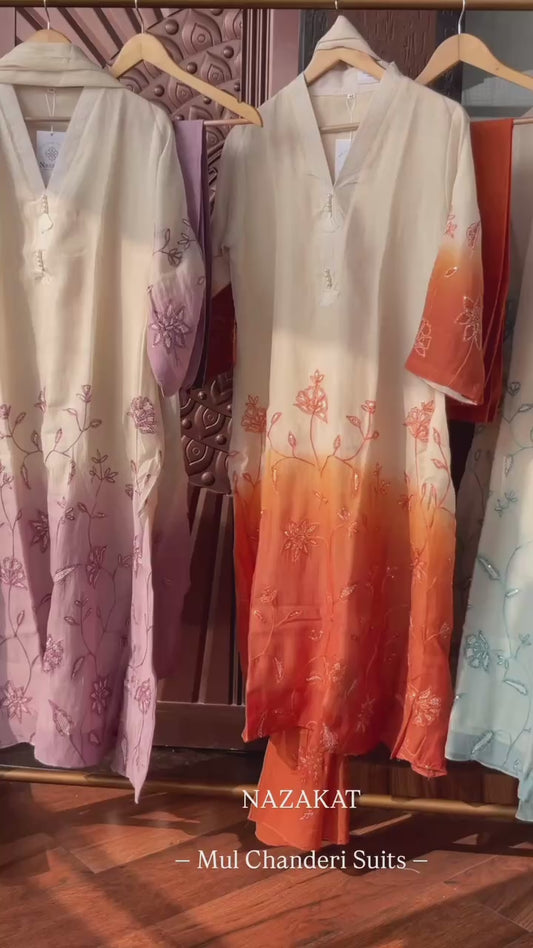 Mul chanderi Suit ombre