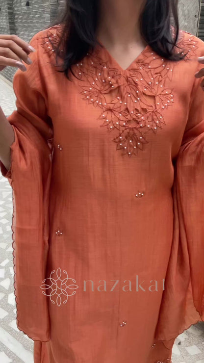 Ada Suit Set - Mul Chanderi Suit Set