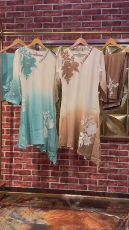Ombre Mul Chanderi Co-ord set